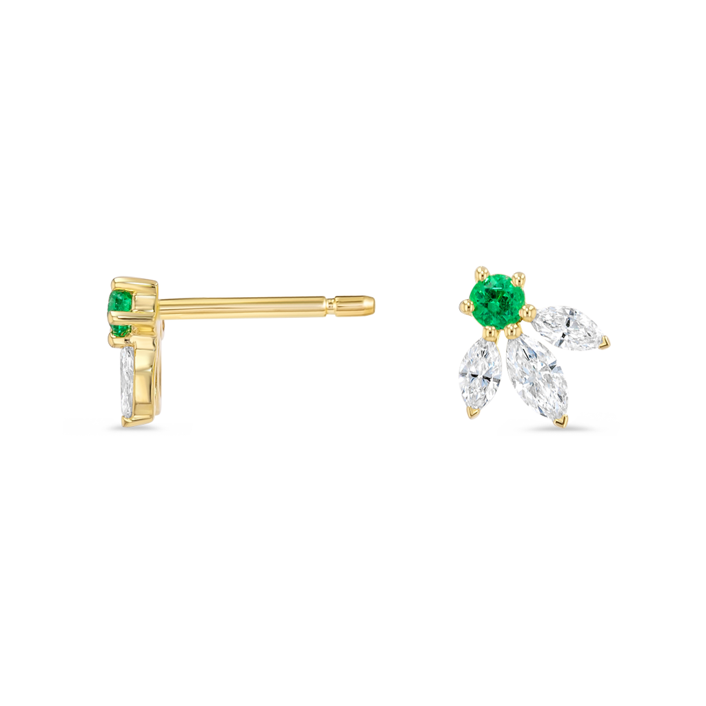 Royal Diamond Earrings Harmony - Pixie Wing Green