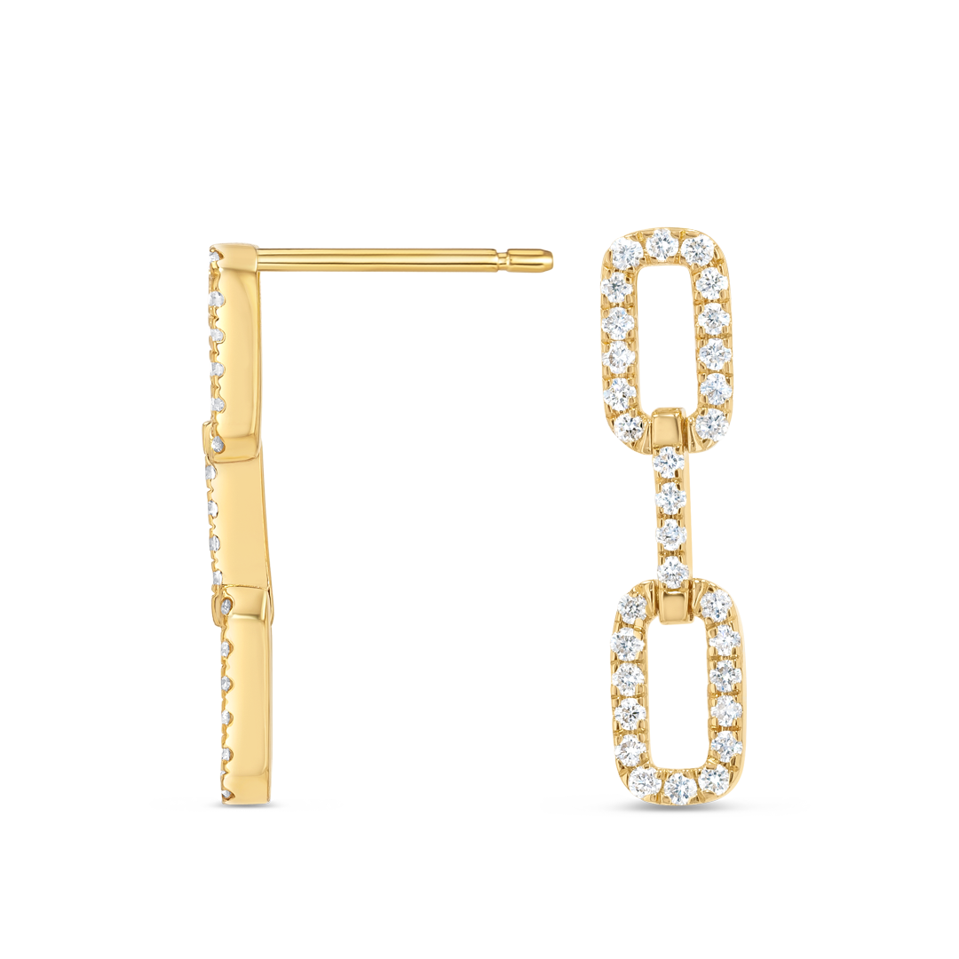 Celestial Diamond Earrings Allure - Triple Diamond Link