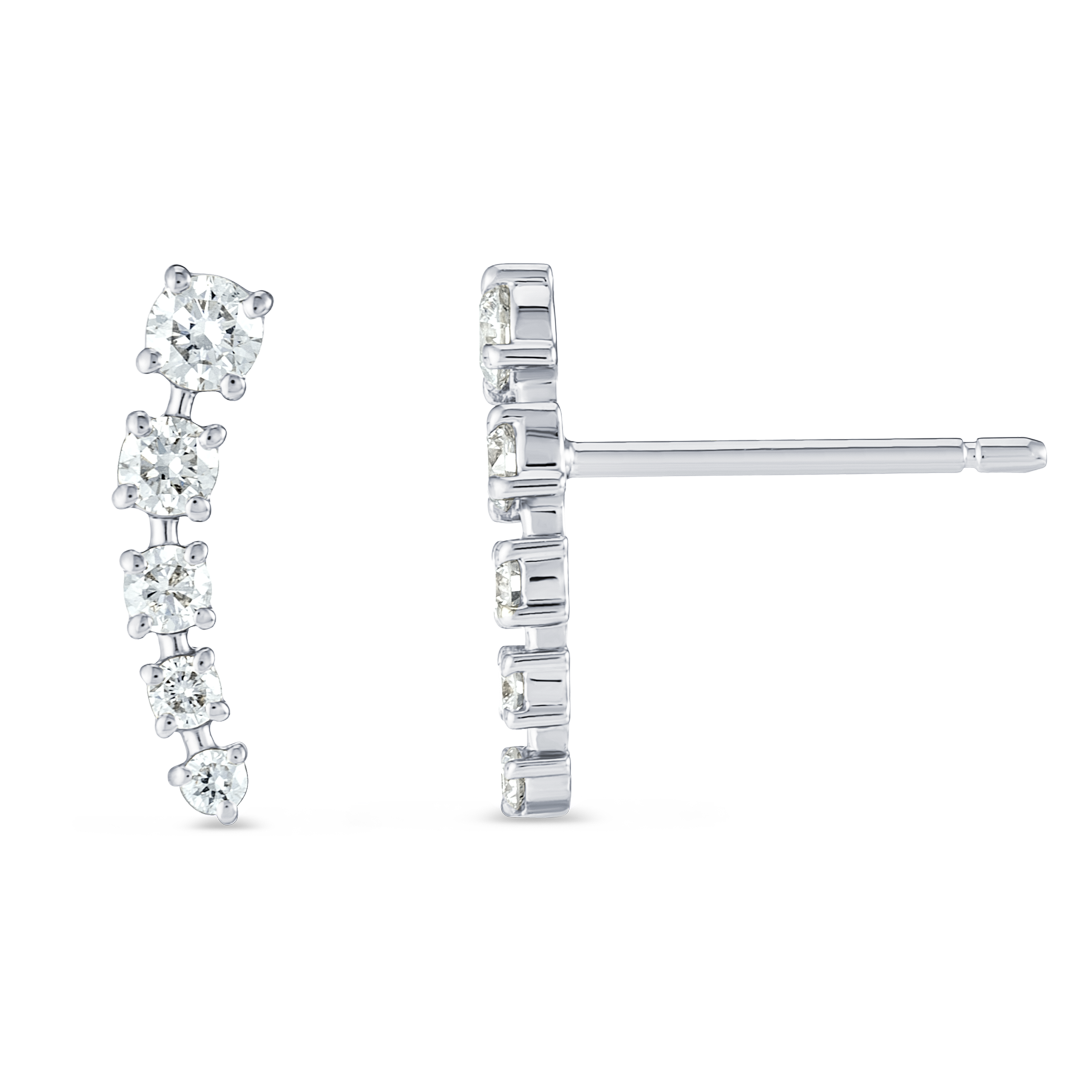 Royal Diamond Earrings Heirloom - Half Moon Diamond