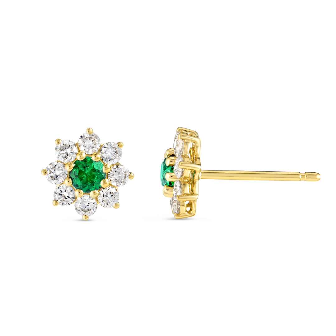 Regal Diamond Earrings Essence - Colombian Emerald Diamond