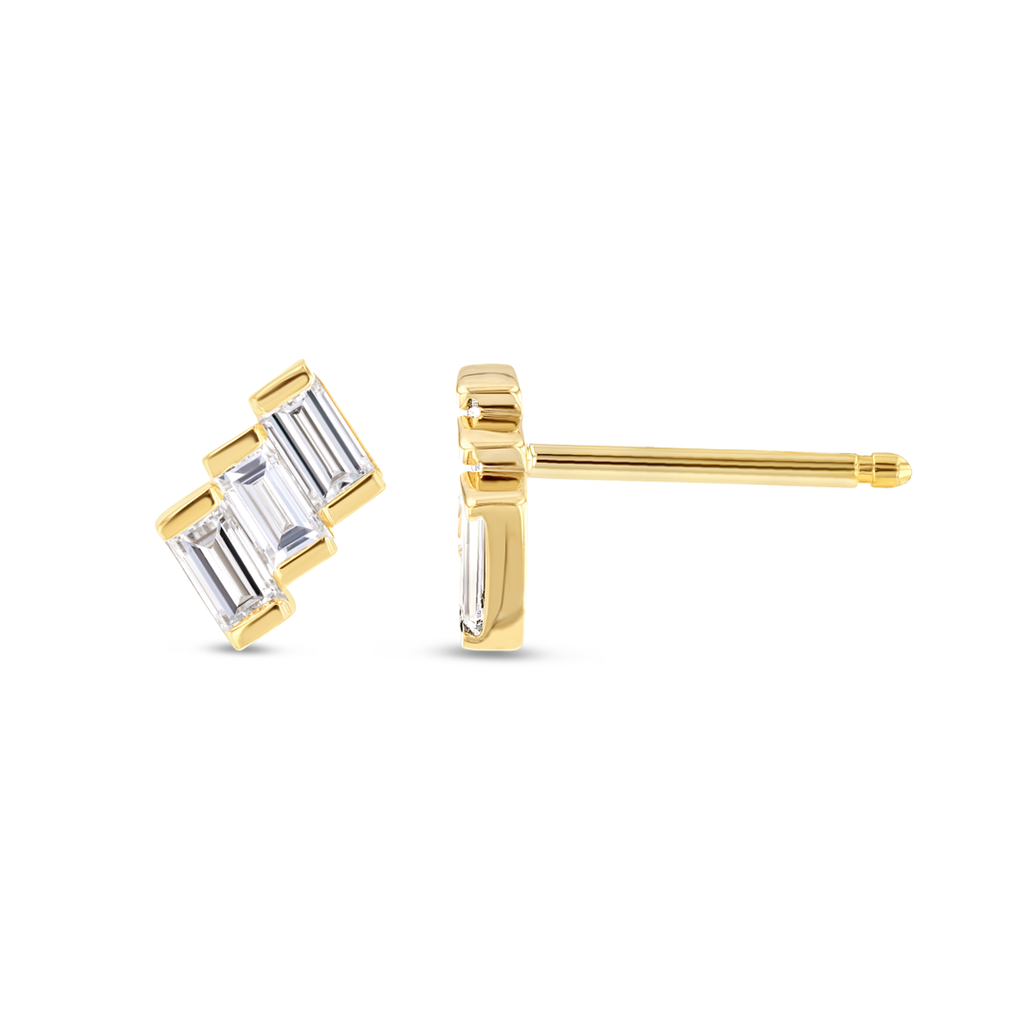 Aura Diamond Earrings Grace - Ladder Baguette Stair
