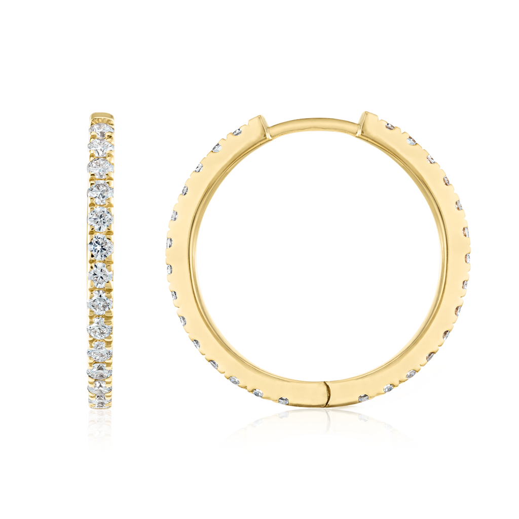 Royal Diamond Earrings Heirloom - Medium Diamond Hoop