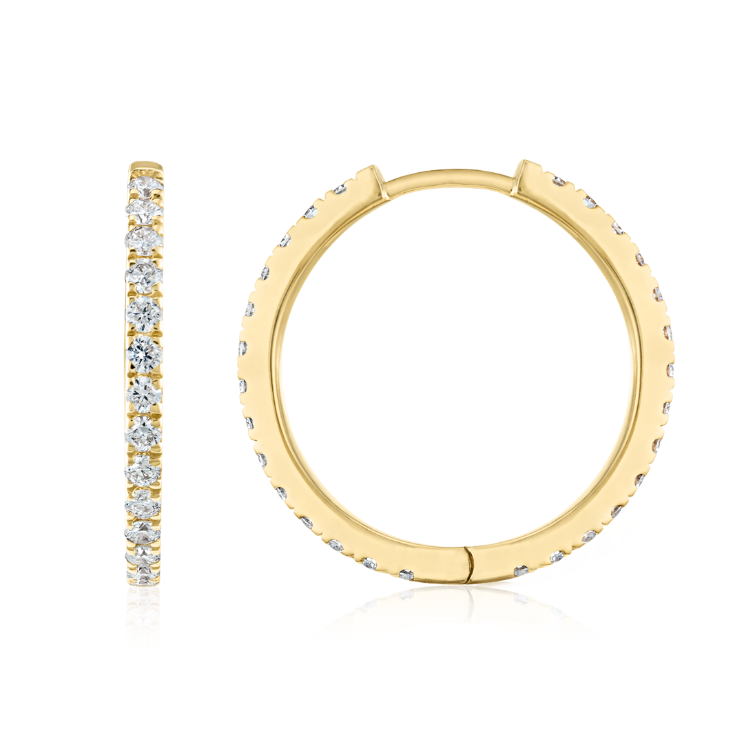 Royal Diamond Earrings Heirloom - Medium Diamond Hoop