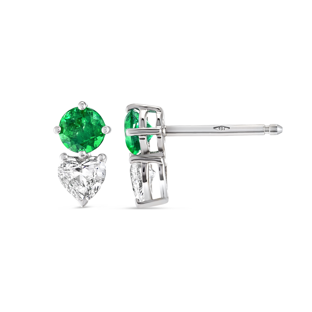 Luminous Diamond Earrings Harmony - Heart Round Duo