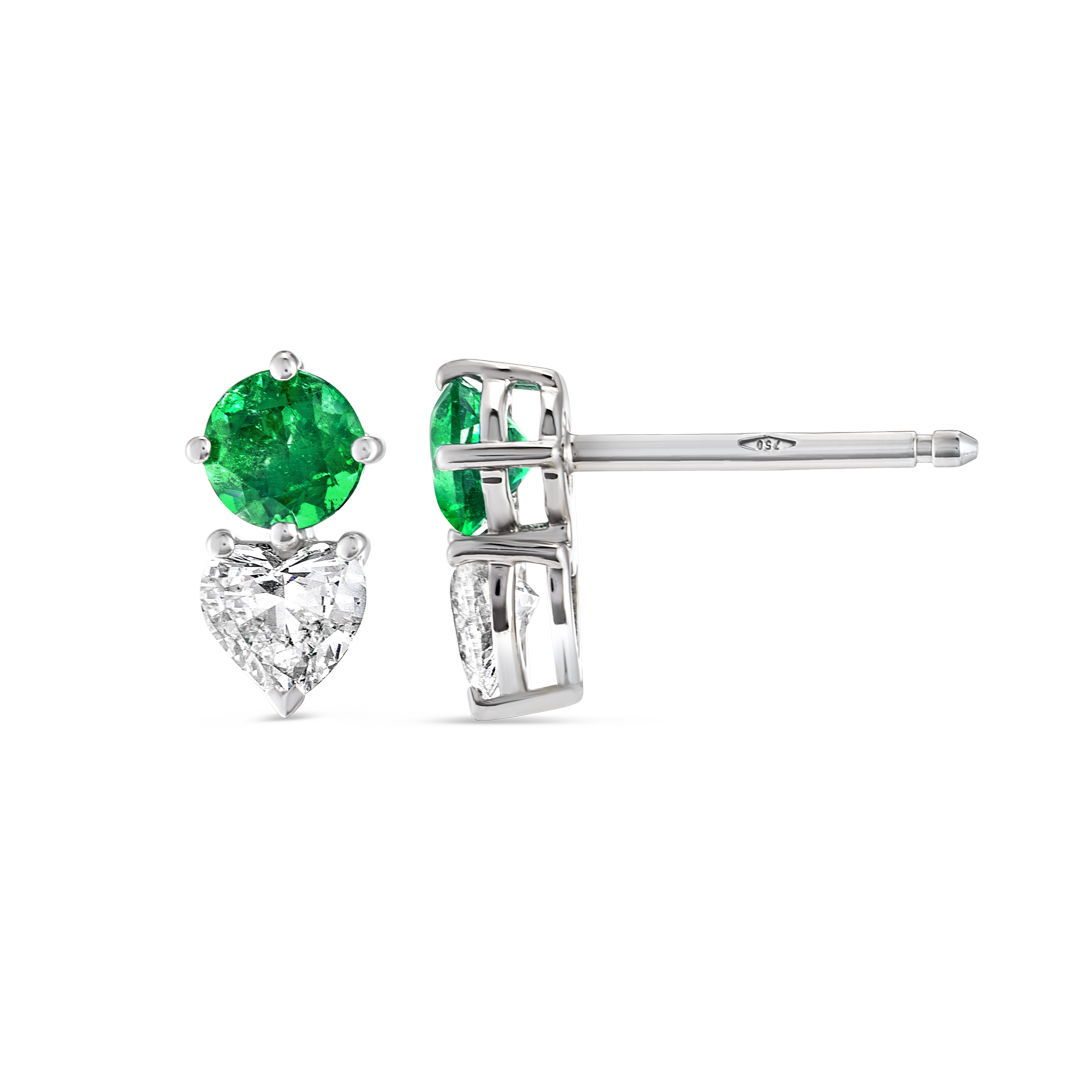Luminous Diamond Earrings Harmony - Heart Round Duo