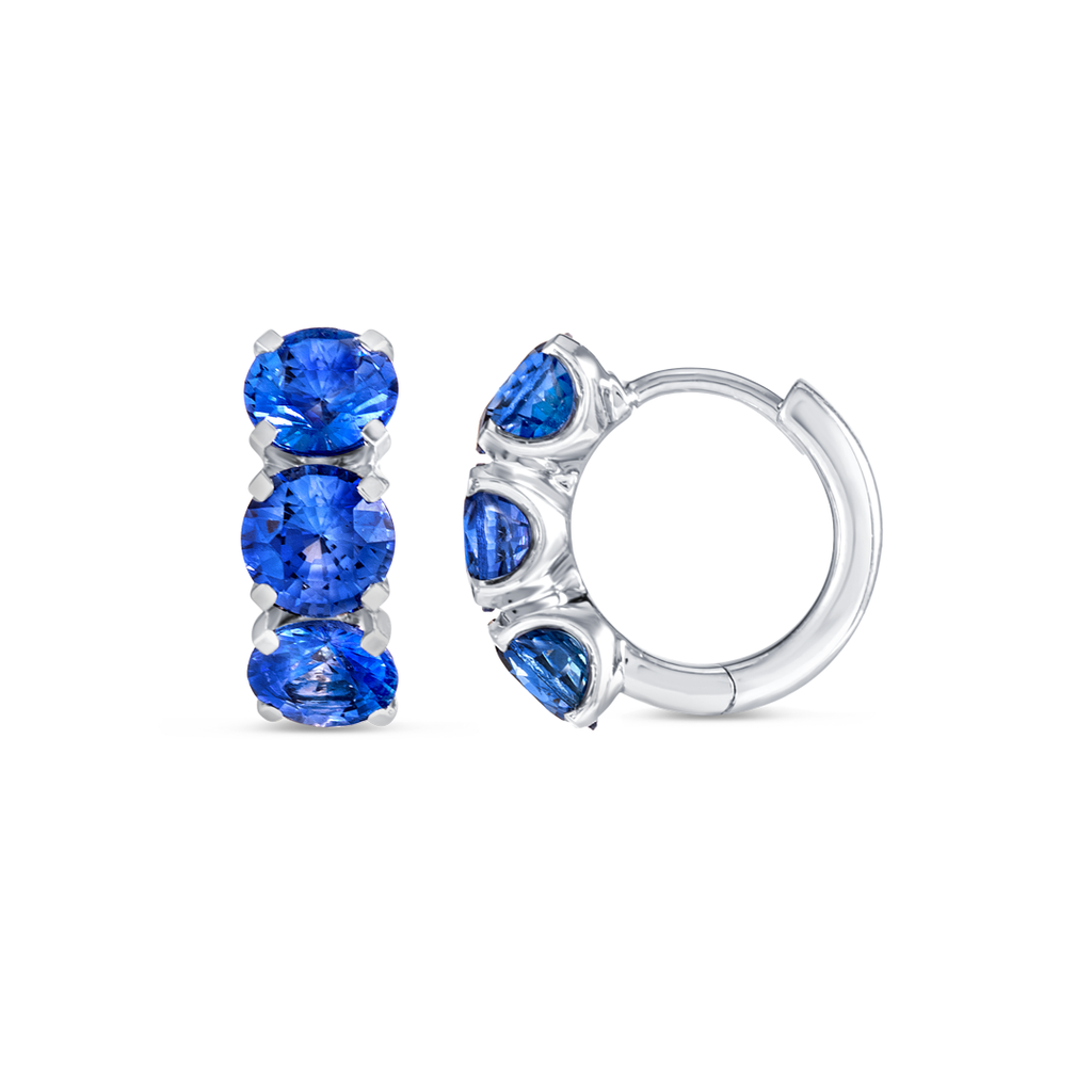 Majestic Diamond Earrings Grace - Large Blue Sapphire