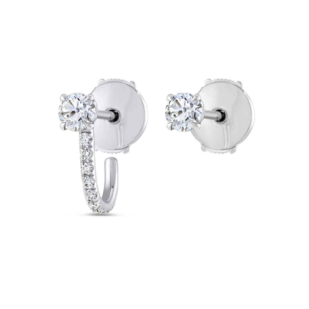 Serene Diamond Earrings Grandeur - Diamond Huggie Detachable