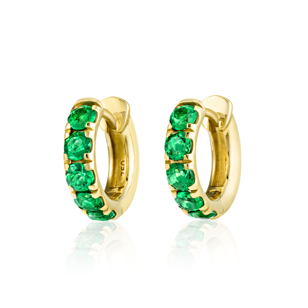 Majestic Diamond Earrings Allure - Emerald Classic Huggie