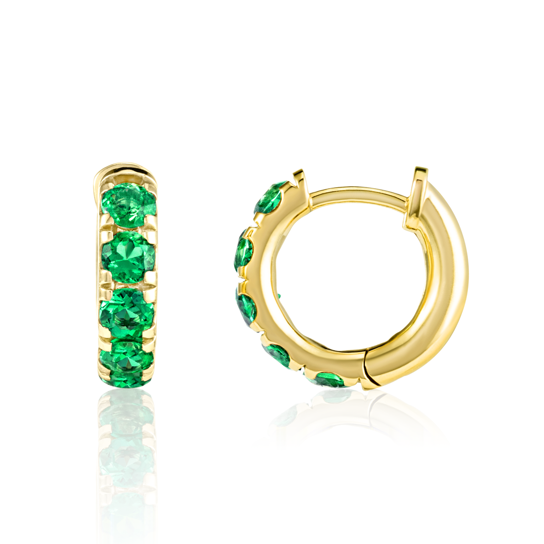 Majestic Diamond Earrings Allure - Emerald Classic Huggie