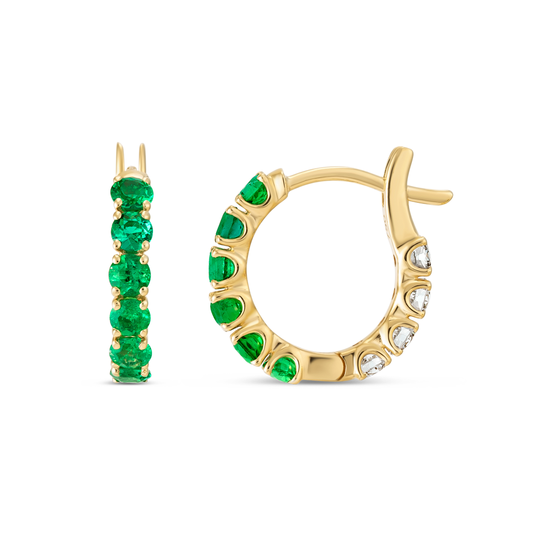 Ethereal Diamond Earrings Grandeur - Mini Diamond Emerald
