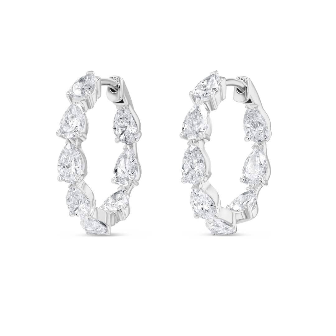 Luminous Diamond Earrings Allure - Pear Diamond Hoop