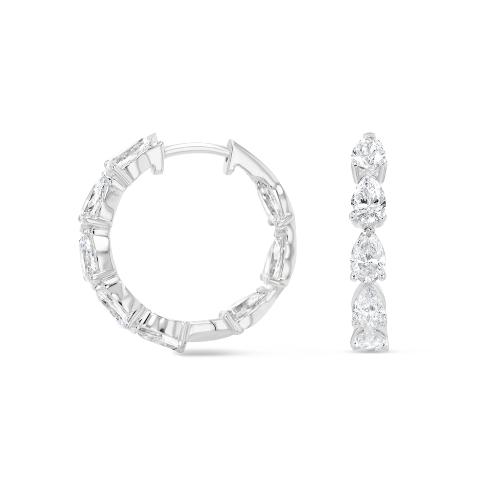 Luminous Diamond Earrings Allure - Pear Diamond Hoop