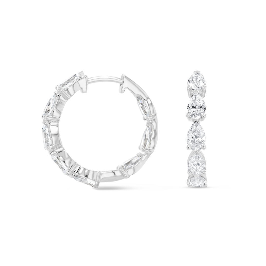 Luminous Diamond Earrings Allure - Pear Diamond Hoop