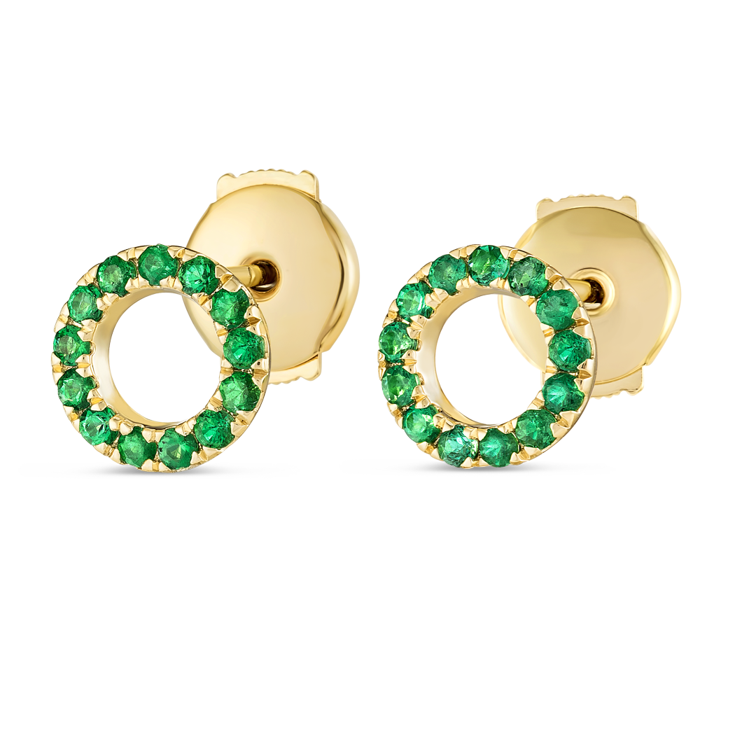 Celestial Diamond Earrings Legacy - Circular Emerald