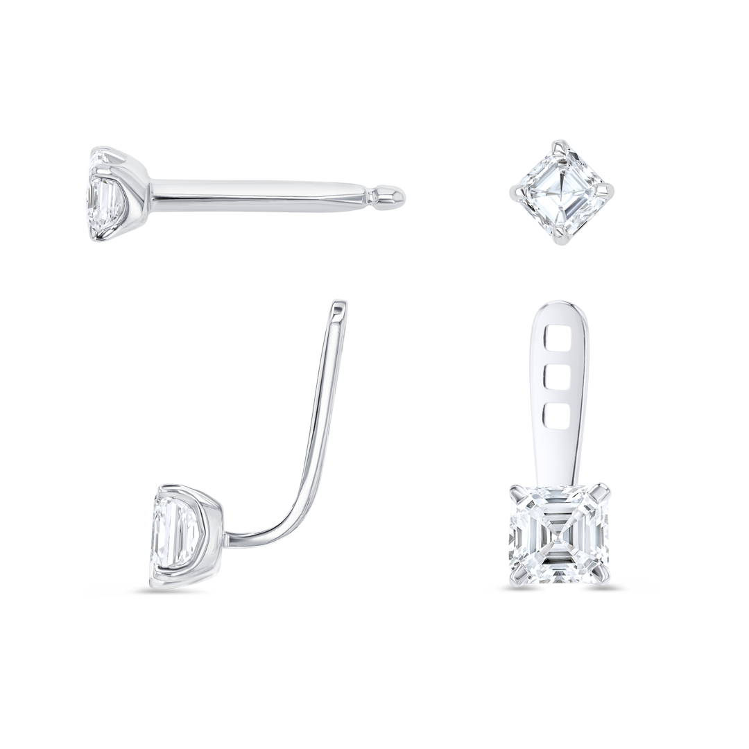 Infinite Diamond Earrings Elegance - Asscher Shaped Diamond