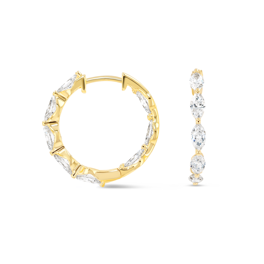 Majestic Diamond Earrings Legacy - Marquise Diamond Hoop
