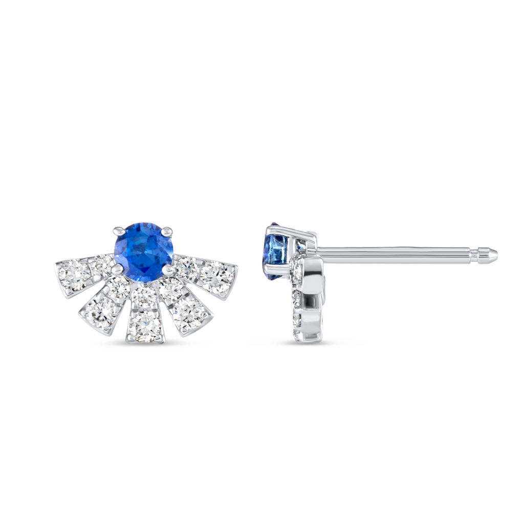 Serene Diamond Earrings Grandeur - Blue Sapphire Diamond