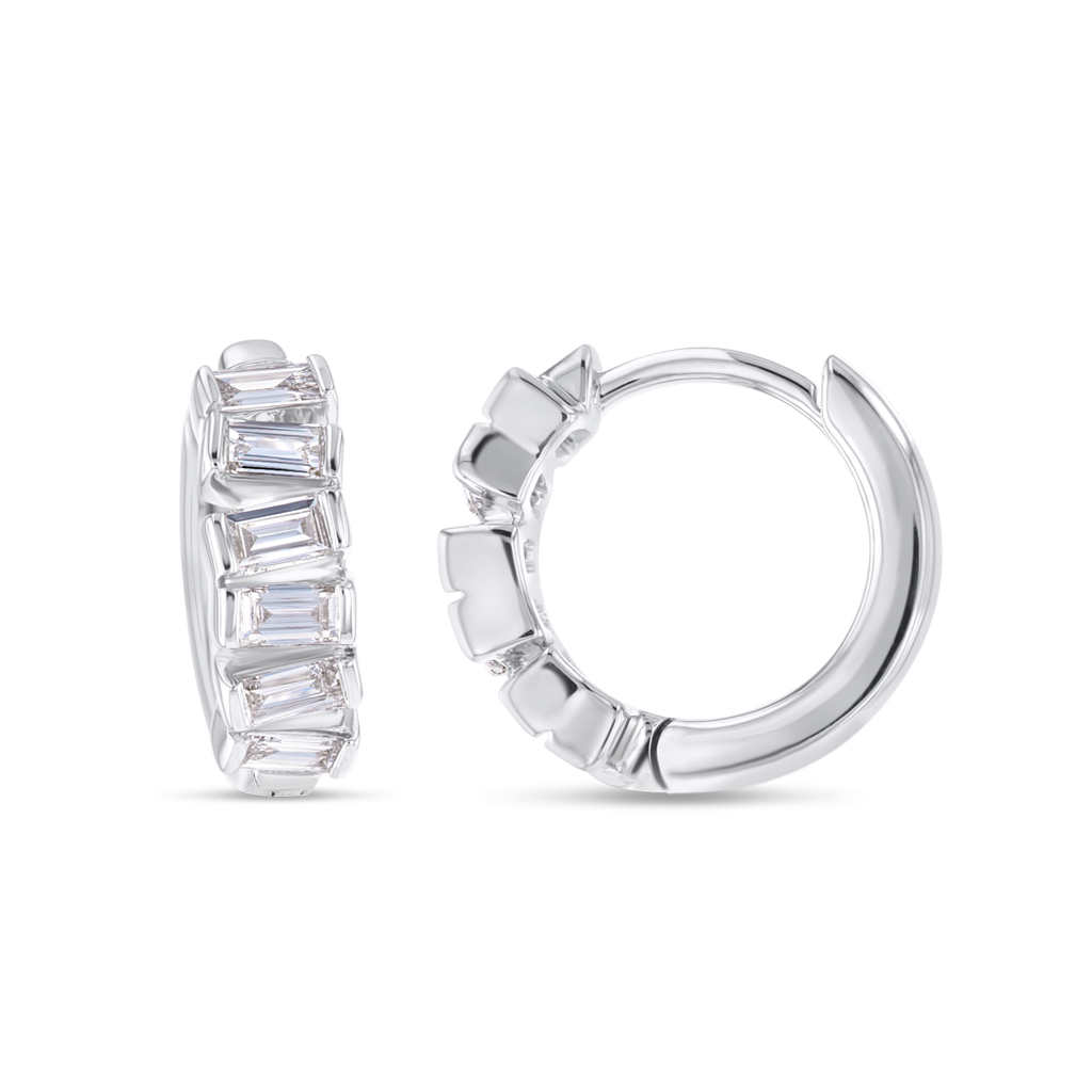 Regal Diamond Earrings Grace - Half Horizontal Baguette
