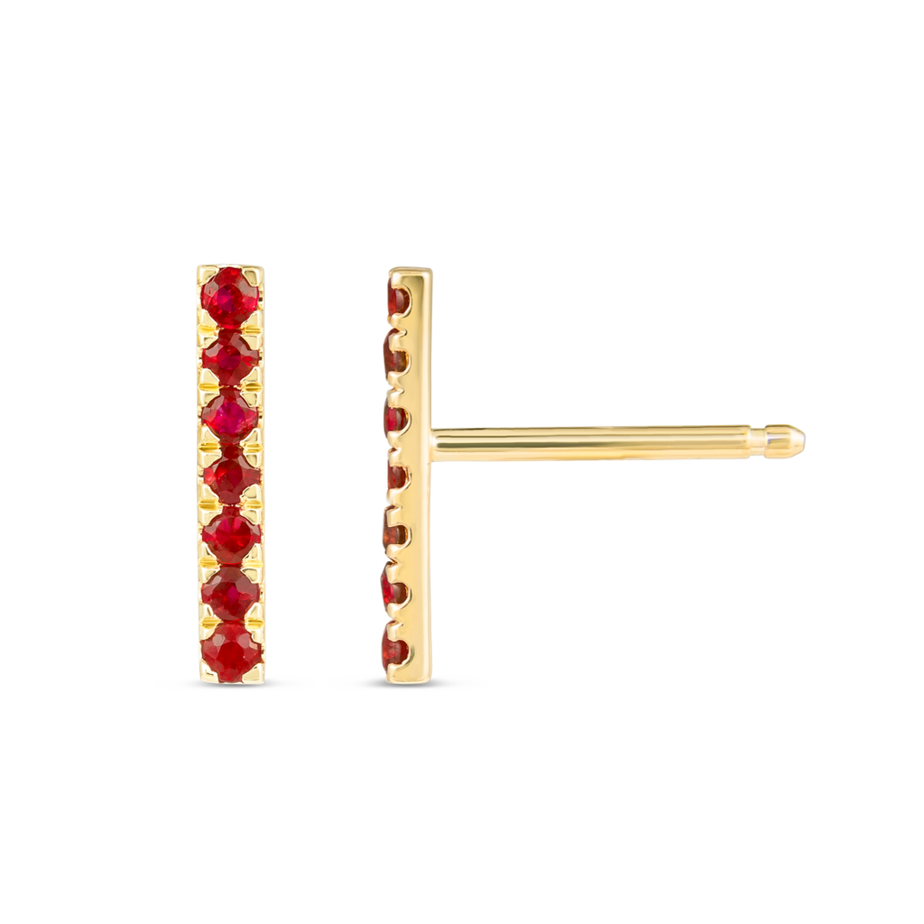 Majestic Diamond Earrings Grace - Elegant Ruby Bar