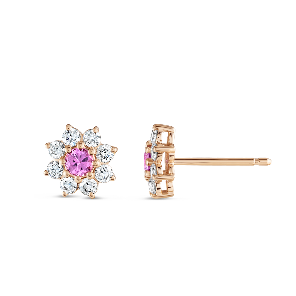 Ethereal Diamond Earrings Heirloom - Sri Lankan Pink
