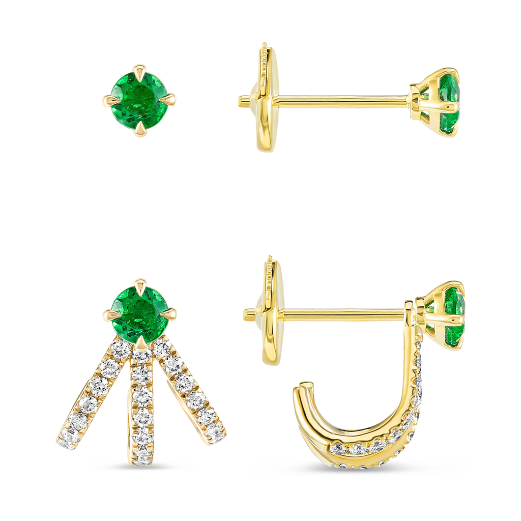 Serene Diamond Earrings Heirloom - Triple Huggie Detachable