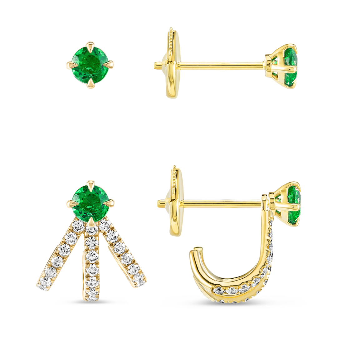 Serene Diamond Earrings Heirloom - Triple Huggie Detachable