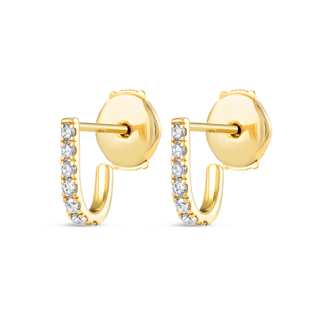 Aura Diamond Earrings Opulence - Petite Huggie Curl