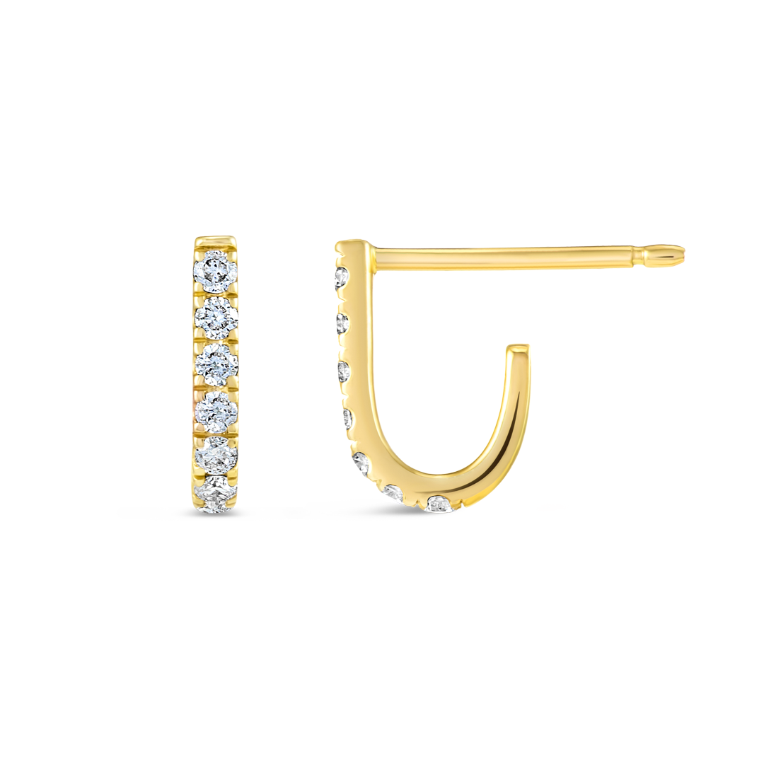 Aura Diamond Earrings Opulence - Petite Huggie Curl