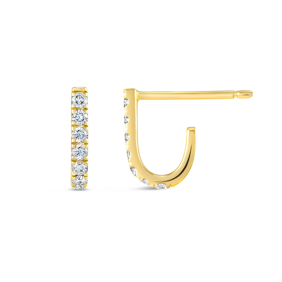 Aura Diamond Earrings Opulence - Petite Huggie Curl
