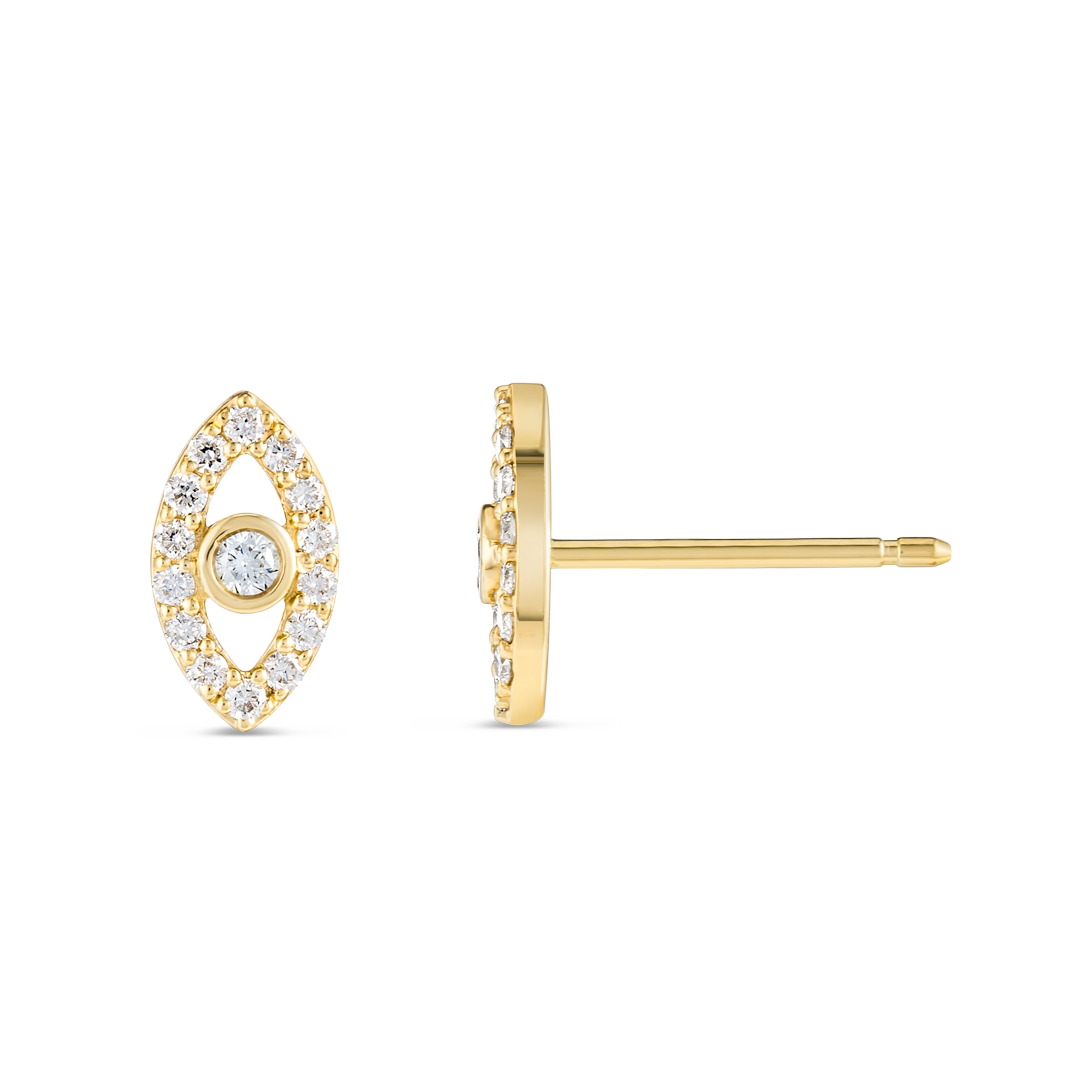 Ethereal Diamond Earrings Harmony - Green Emerald Evil
