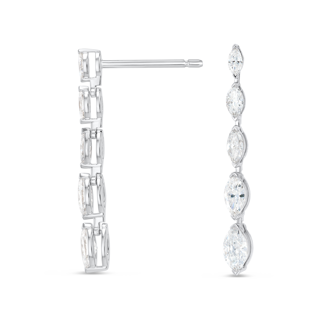 Aura Diamond Earrings Grace - Graduated Marquise Diamond