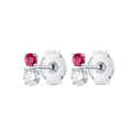 Ethereal Diamond Earrings Harmony - Duo Deep Red