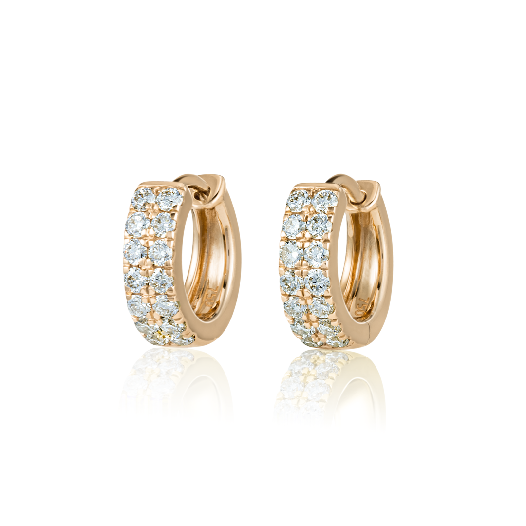 Majestic Diamond Earrings Heirloom - Double Diamond Huggie