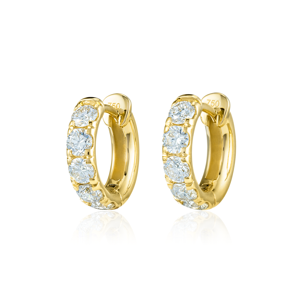 Serene Diamond Earrings Elegance - Classic Diamond Huggie