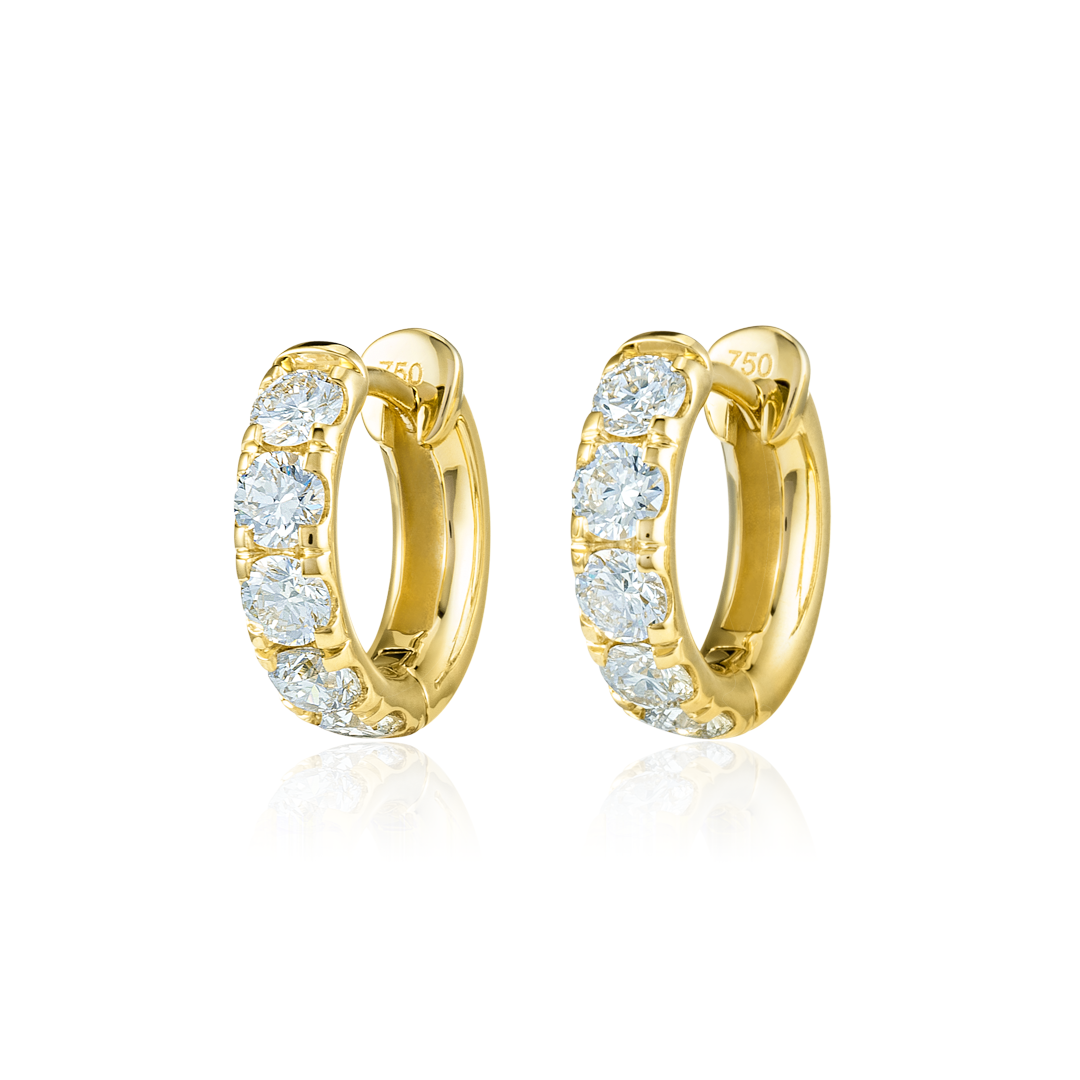 Serene Diamond Earrings Elegance - Classic Diamond Huggie