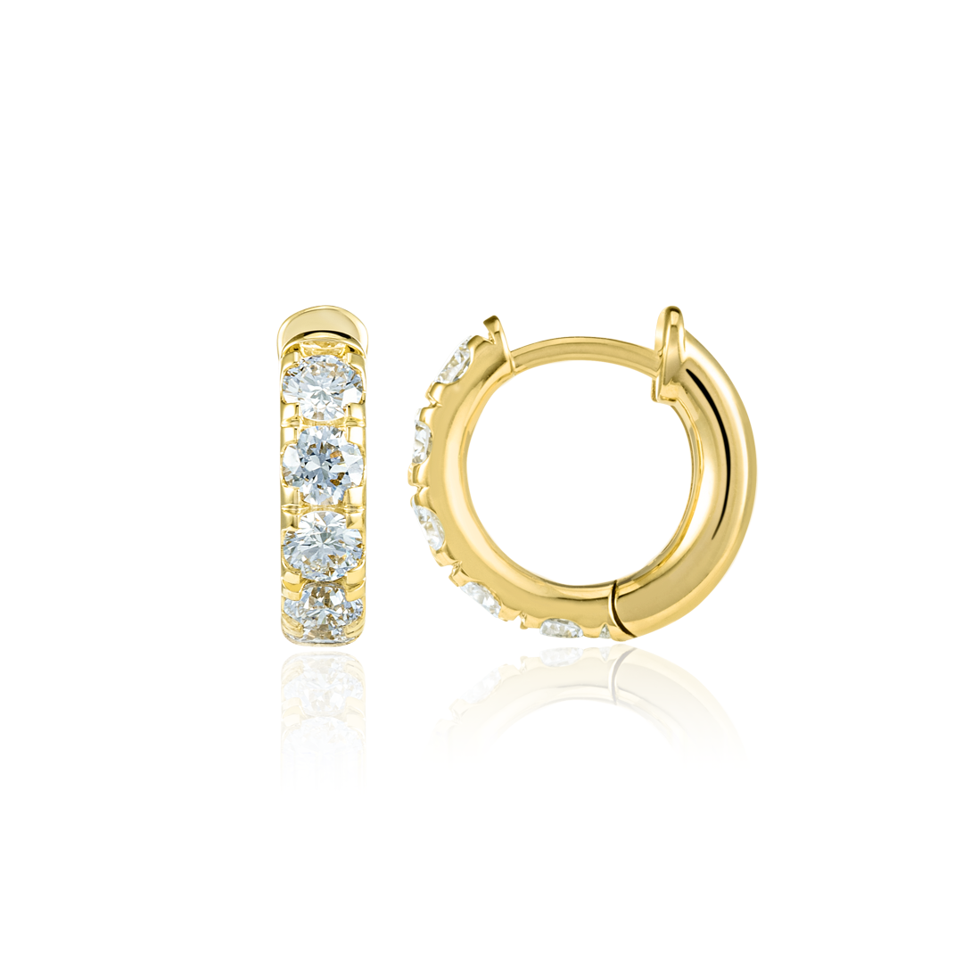 Serene Diamond Earrings Elegance - Classic Diamond Huggie