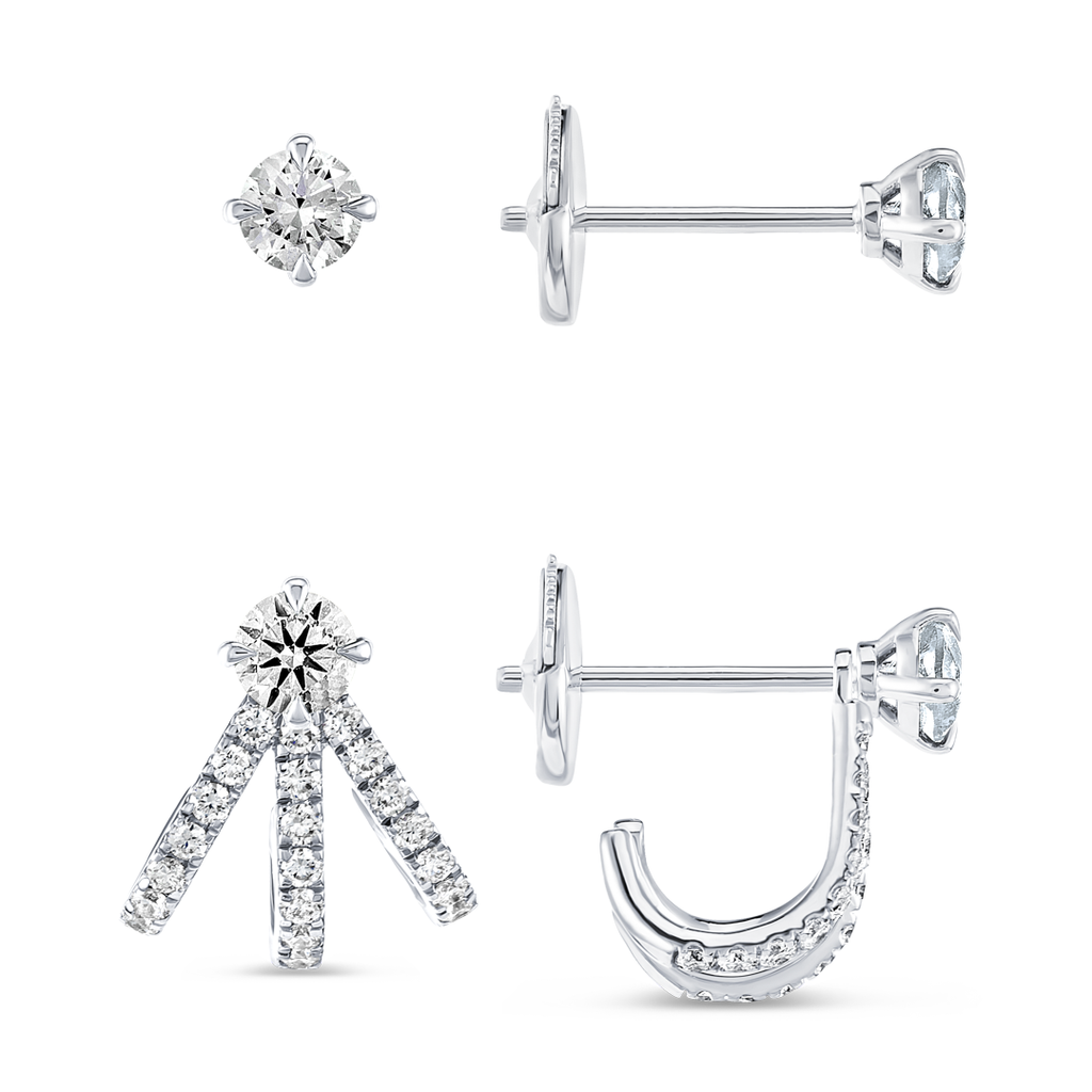 Regal Diamond Earrings Illumination - Petite Huggie Curl