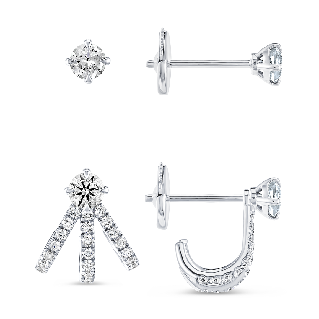 Regal Diamond Earrings Illumination - Petite Huggie Curl