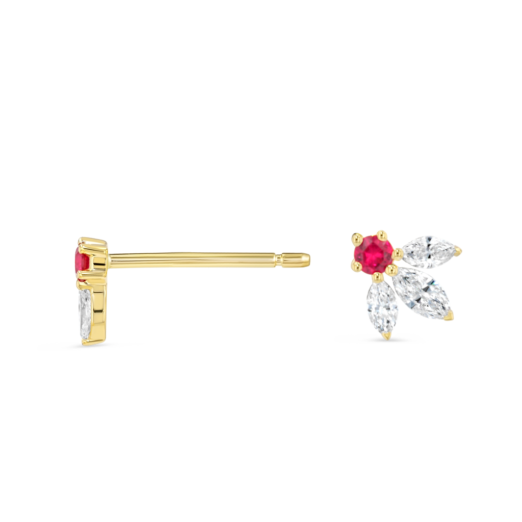 Timeless Diamond Earrings Opulence - Pixie Wing Ruby