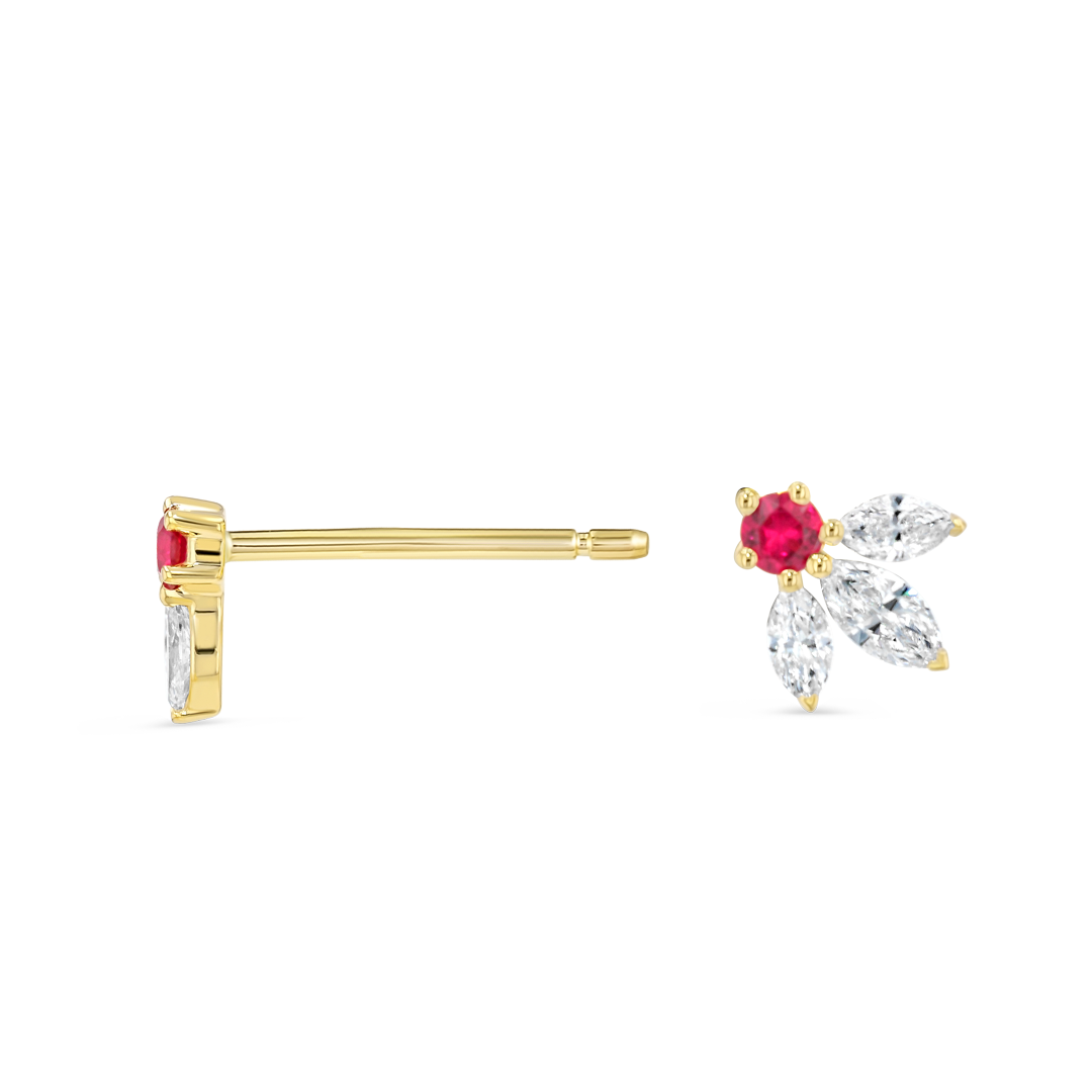 Timeless Diamond Earrings Opulence - Pixie Wing Ruby