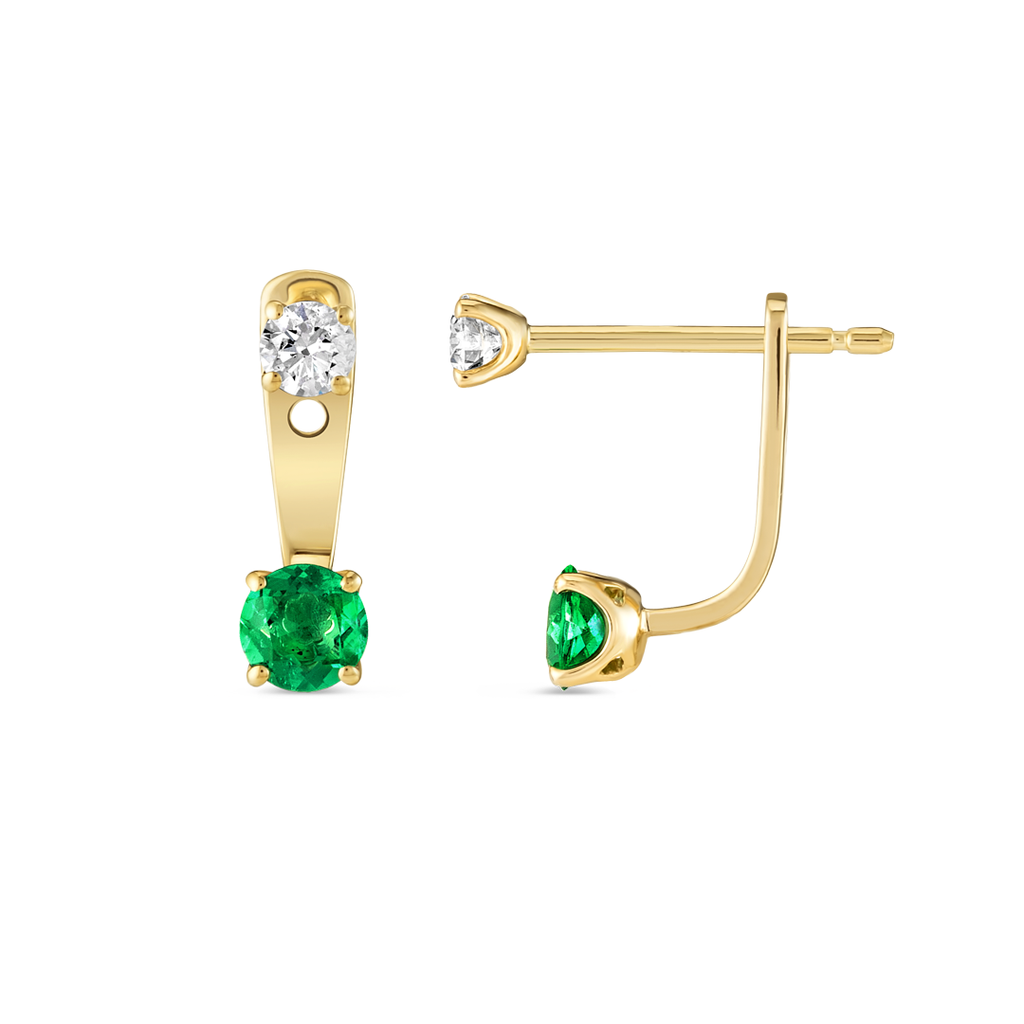 Aura Diamond Earrings Opulence - Emerald Diamond Raindrop