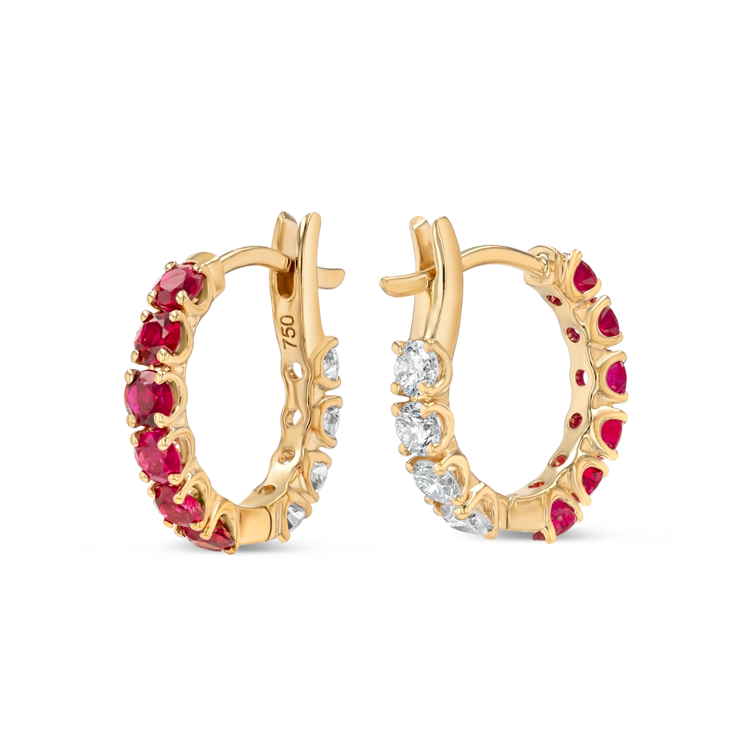 Majestic Diamond Earrings Legacy - Mini Ruby Hoop