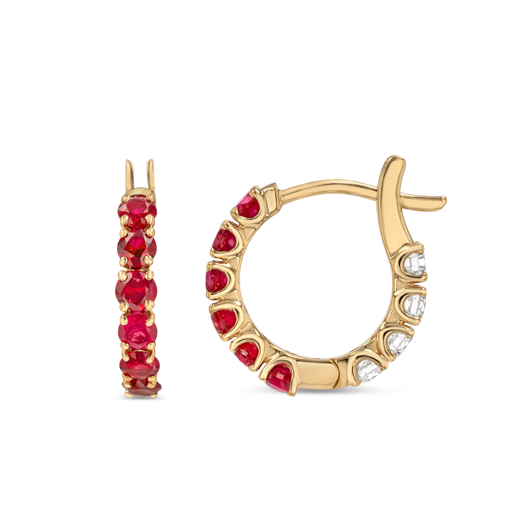 Majestic Diamond Earrings Legacy - Mini Ruby Hoop