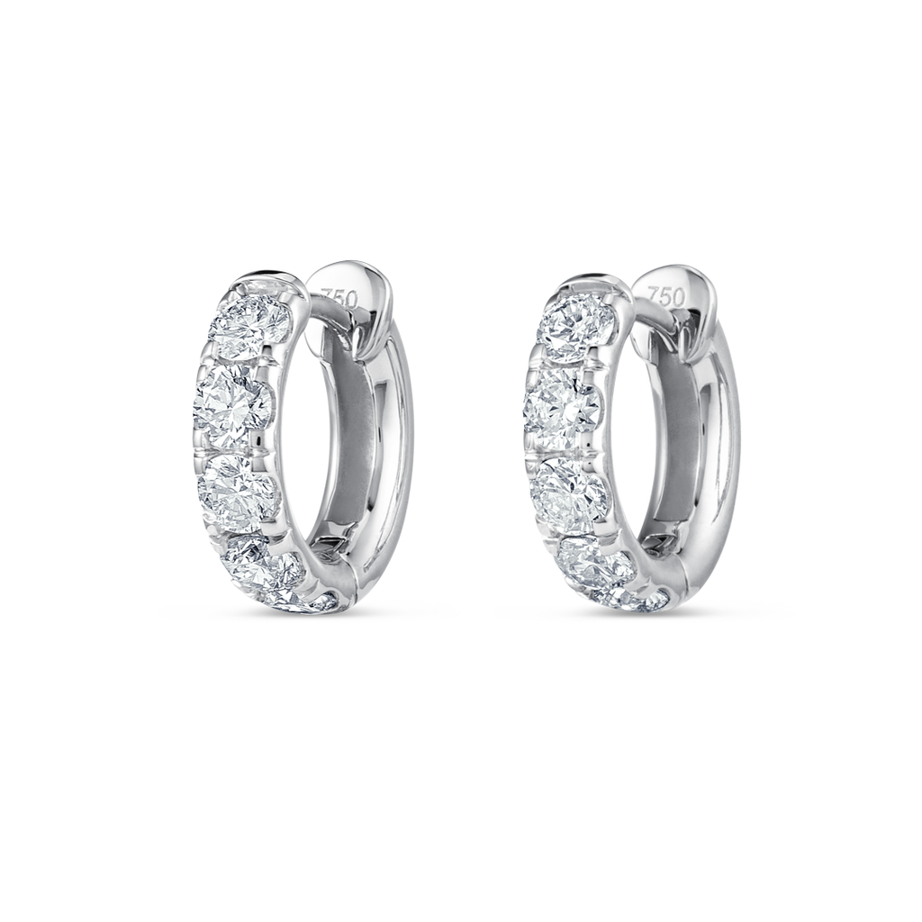 Timeless Diamond Earrings Opulence - Classic Diamond Huggie