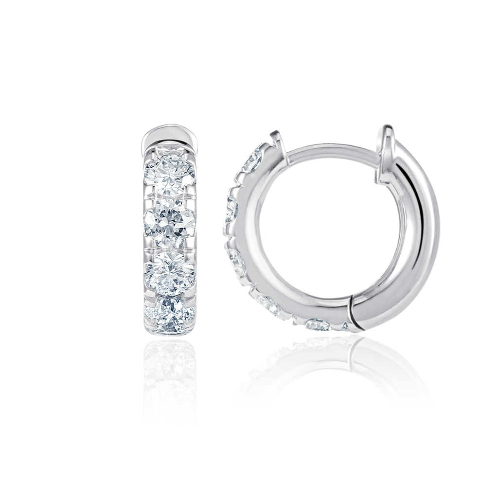 Timeless Diamond Earrings Opulence - Classic Diamond Huggie