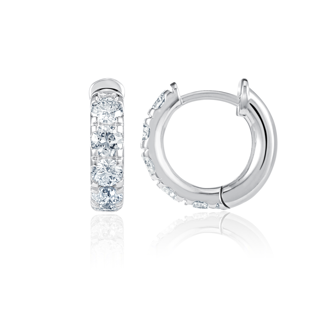 Timeless Diamond Earrings Opulence - Classic Diamond Huggie