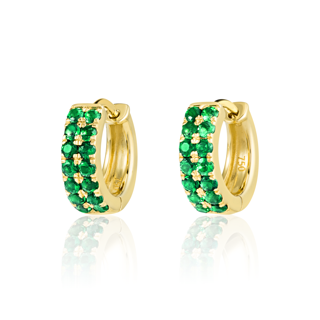 Luminous Diamond Earrings Harmony - Colombian Emerald Double