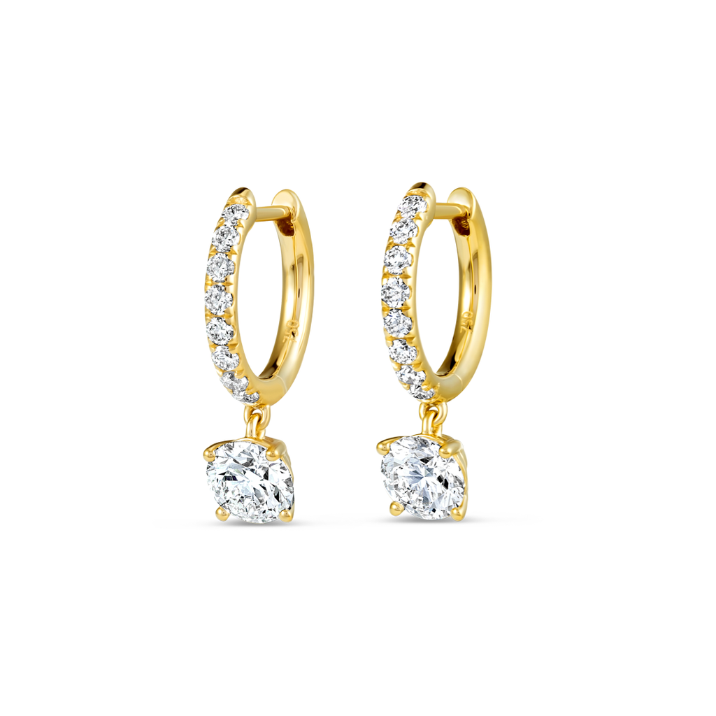 Serene Diamond Earrings Allure - Round Diamond Hoop