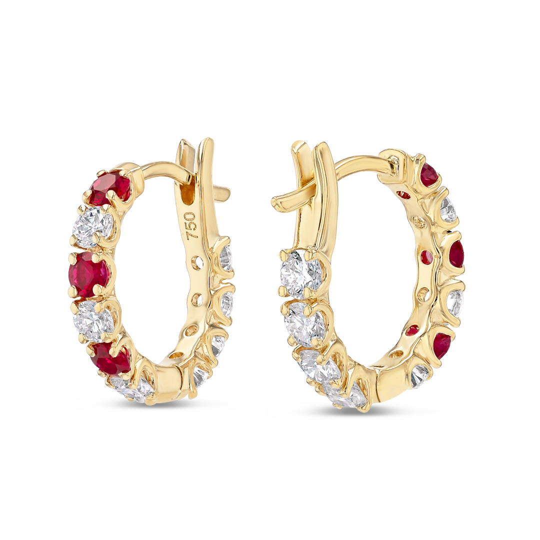 Luminous Diamond Earrings Illumination - Mini Diamond Ruby
