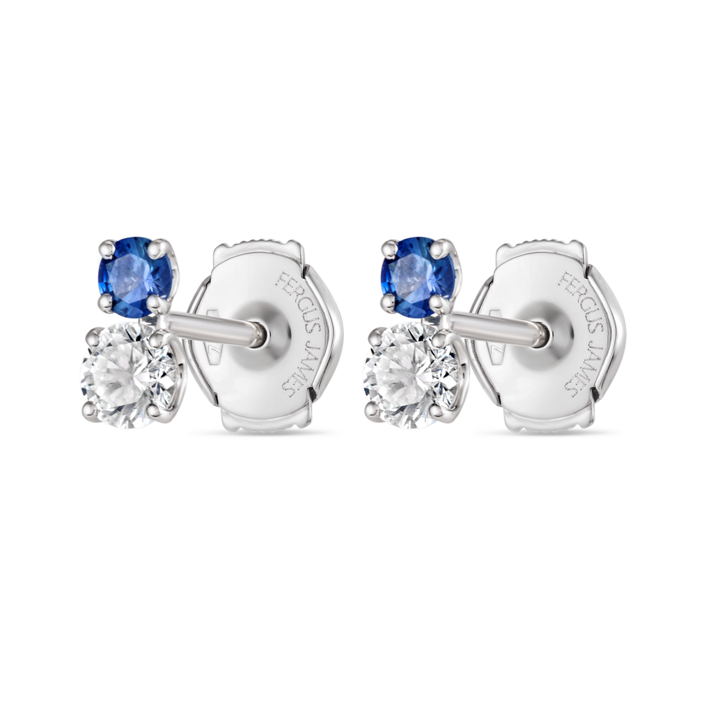 Ethereal Diamond Earrings Heirloom - Duo Blue Sapphire